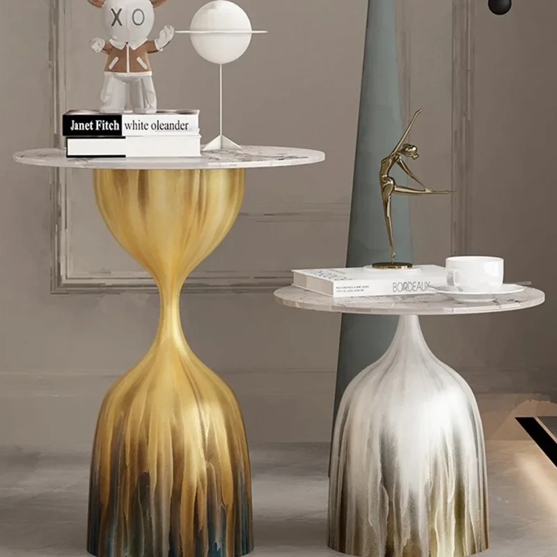 طاولة القهوة الاسكندنافية الرخامية المستديرة المرسومة باليد طاولة القهوة ركن غرفة مكاتب الكتب مصمم أثاث المنزل ديكورات غرفة المعيشة