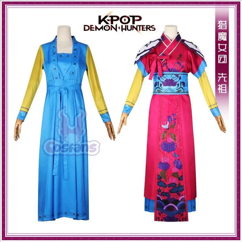 

Movie KPop Demon Hunters Zoey Mentor Celine Clothe Cosplay Costume Nation Uniform Robe Dress Woman Traditional Festival Suit