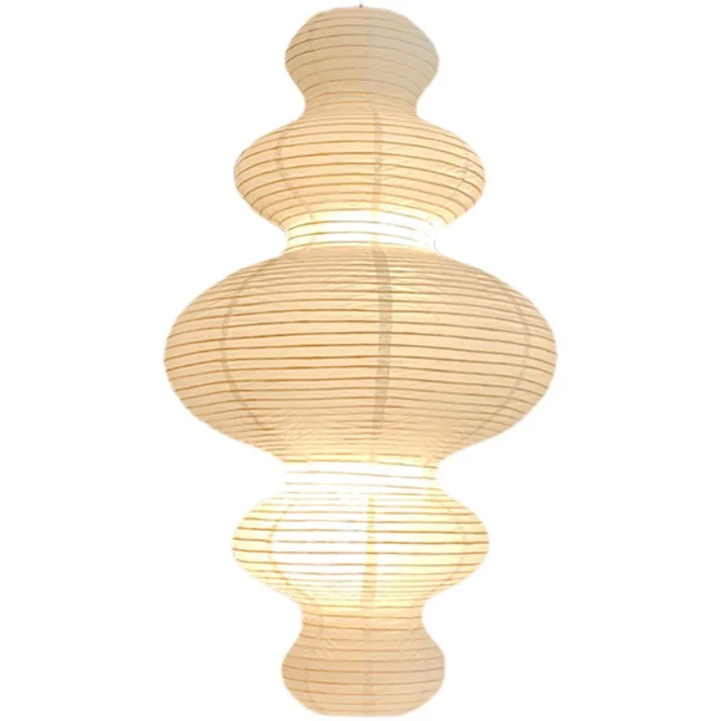 Japanese Style Paper Lamp Homestay Loft Staircase Chandelier Nordic Duplex Living Room Art Pendant Lamp