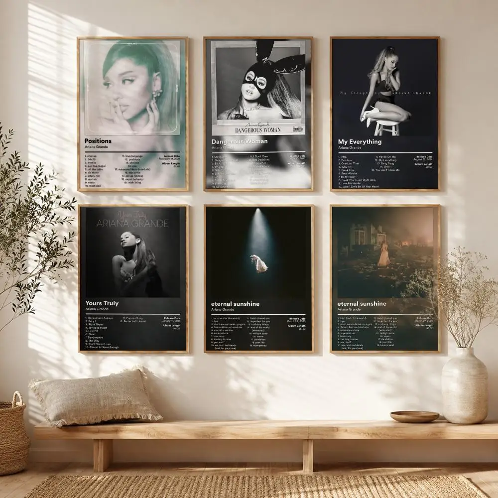 Global Pop Icon A-Ariana Grande Poster All-match HD Waterproof Self-Adhesive Wall Art Sticker For Home Bedroom
