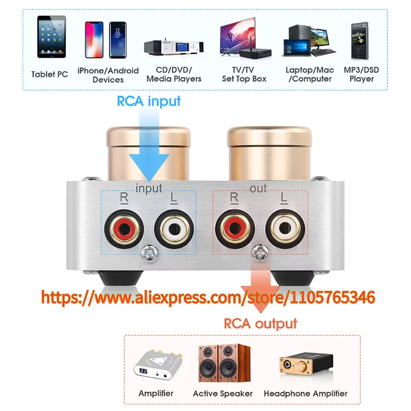 1pcs 1:2 Audio Signal Step-up Transformer NC-19A Preamp Passive Adapter For Hifi MP3 MP4 Player Mobile Phone CD Sound Improve