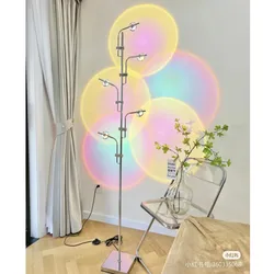 Luxury LED Projection Floor Lamp Nordic Rainbows Standing Lamps Art Bar Bedroom Bedside Floor Lights Home Decora Dropshipping