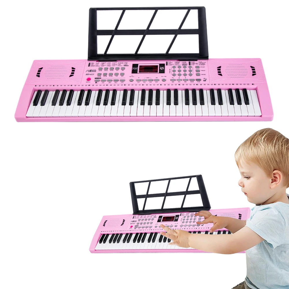 

61 Key Musical Mini Keyboard Piano W/ Keyboard Stand Digital Portable Synthesizer Keyboards for Beginners Children Students