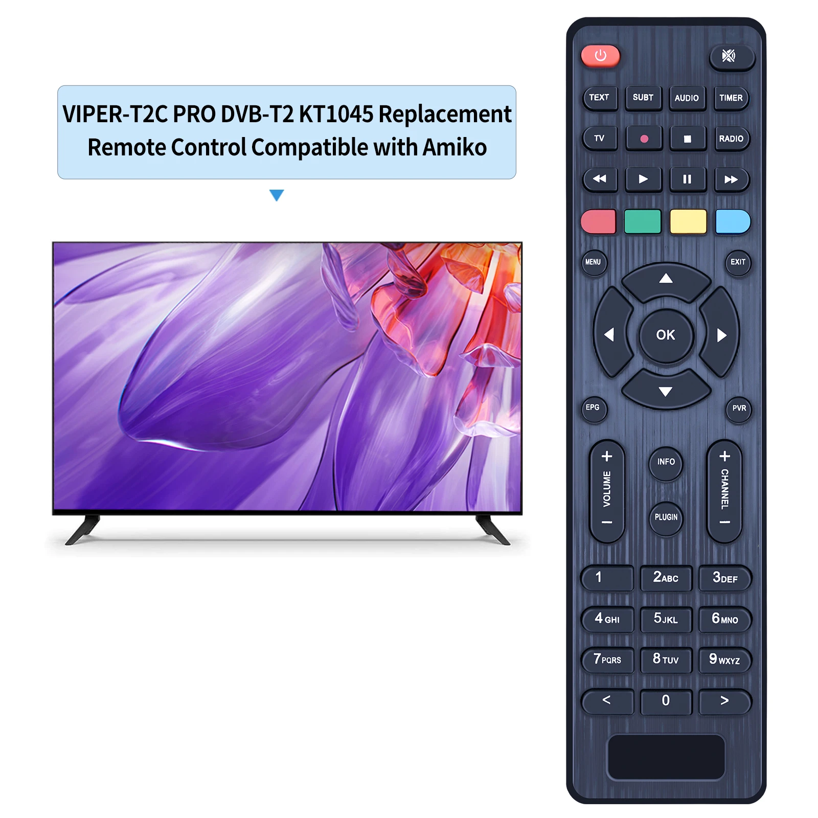 New Remote Control For Amiko DVB-T2,Viper Combo,Viper Slim DVB-S2,VIPER-T2C