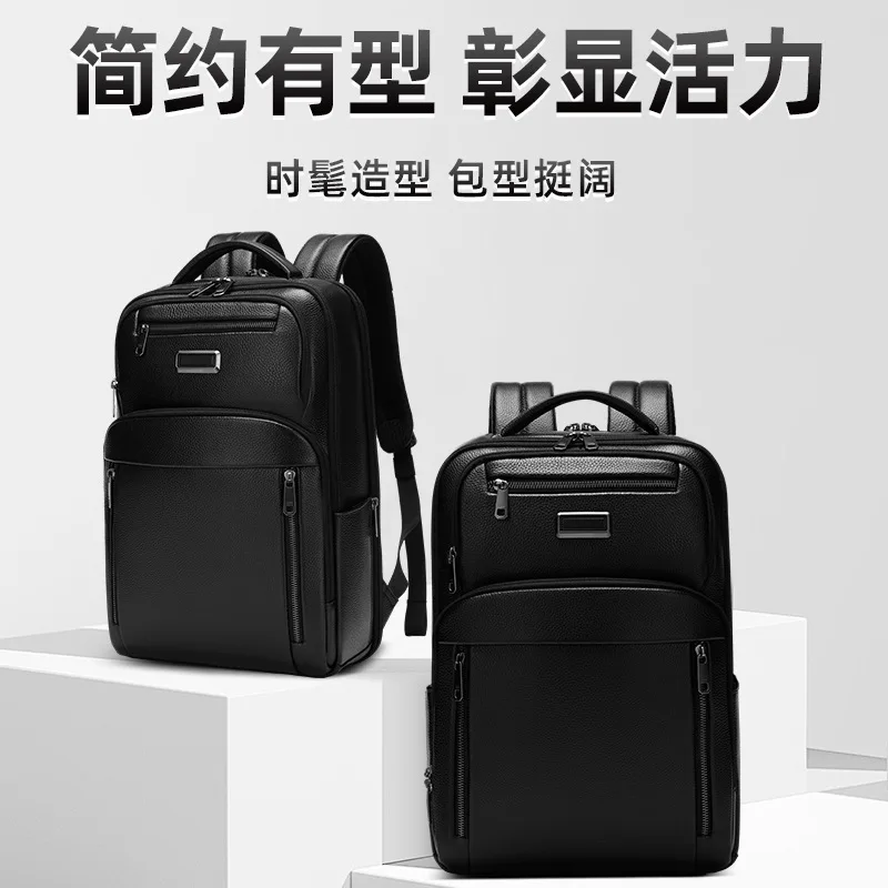 

New Foreign Trade Cross-border Top Layer Cowhide Backpack Outdoor Travel Sports Waterproof Camera Double Shoulder Bag Large