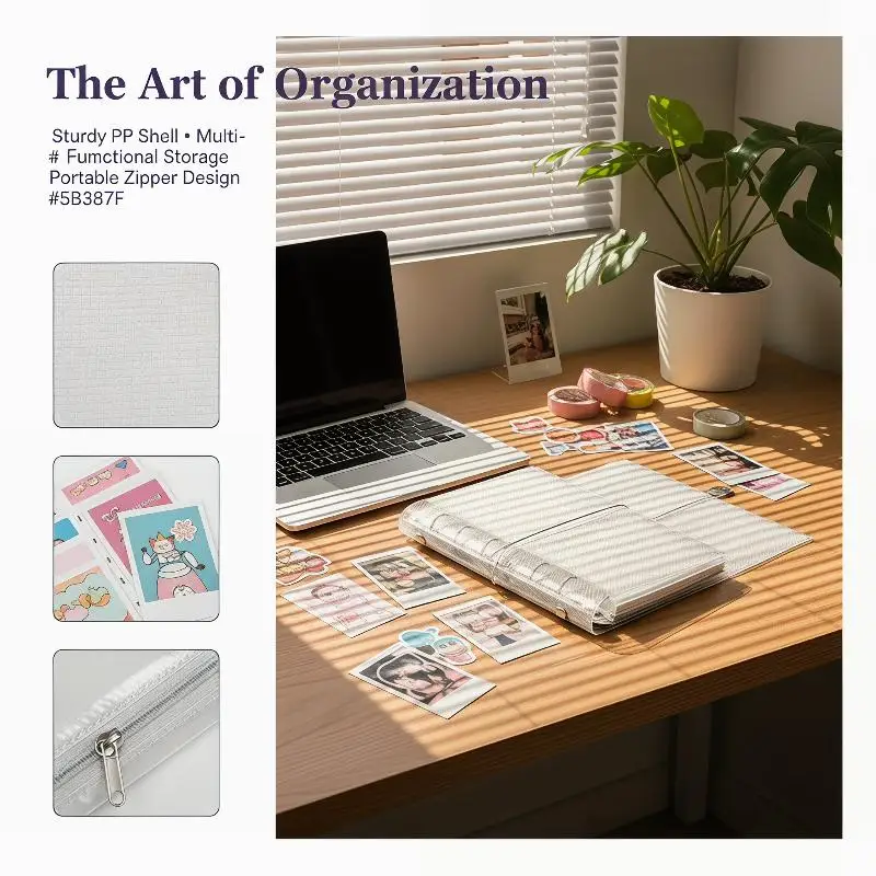 Three Fold Diagonal PP Mini A6 M5 Notebook Cover with Sticker Card Holder for Travel
