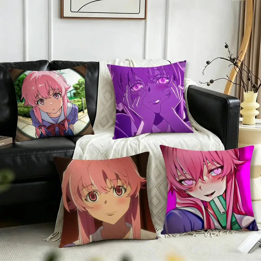 Anime Y-Yandere G-Gasai Yuno Pillow Case for Sofa Living Room Home office Decor Protective Cover