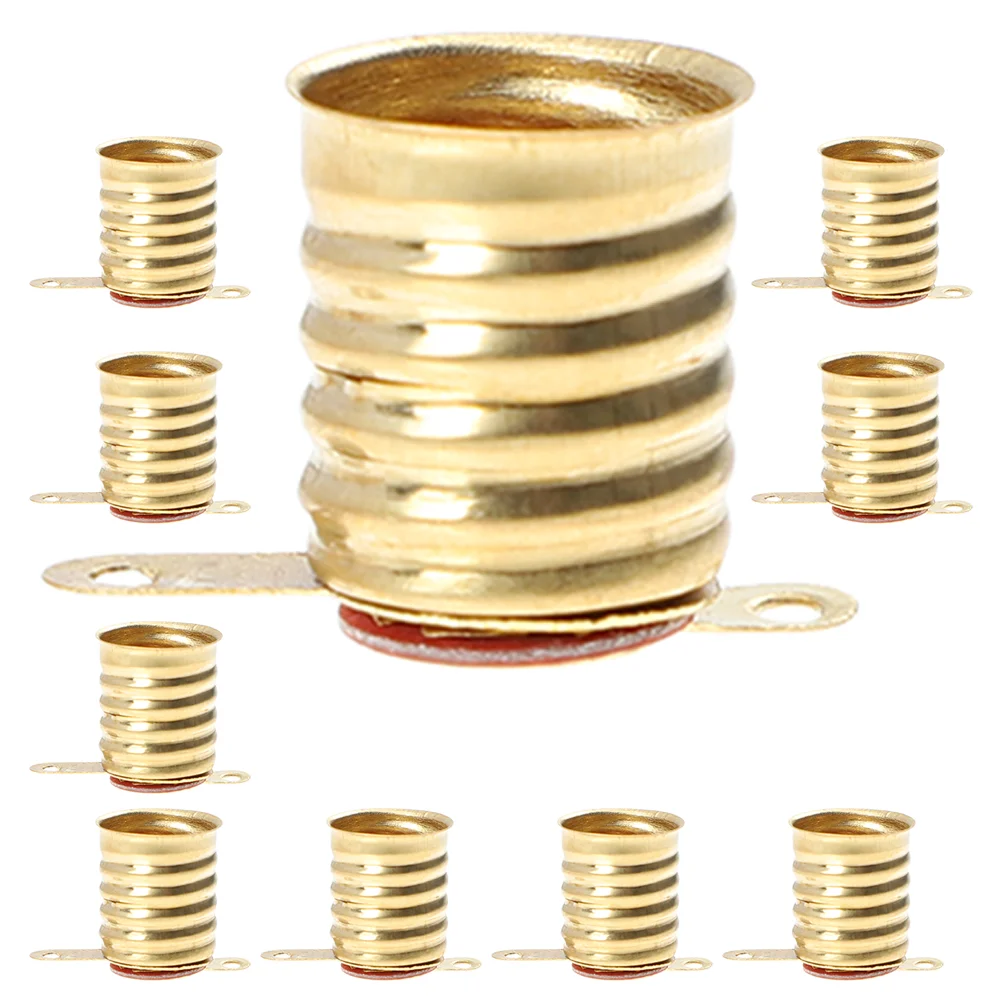 

10 Pcs Lamp Holder Accessories Toppers Fixtures Rechargeable Light Bulb Socket Threaded Small