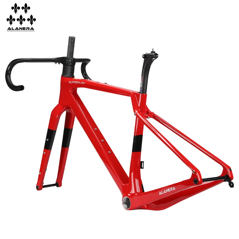 

Красная карбоновая рама для велосипеда ALANERAl Gravel, для бездорожья, модель Melon Frame T47