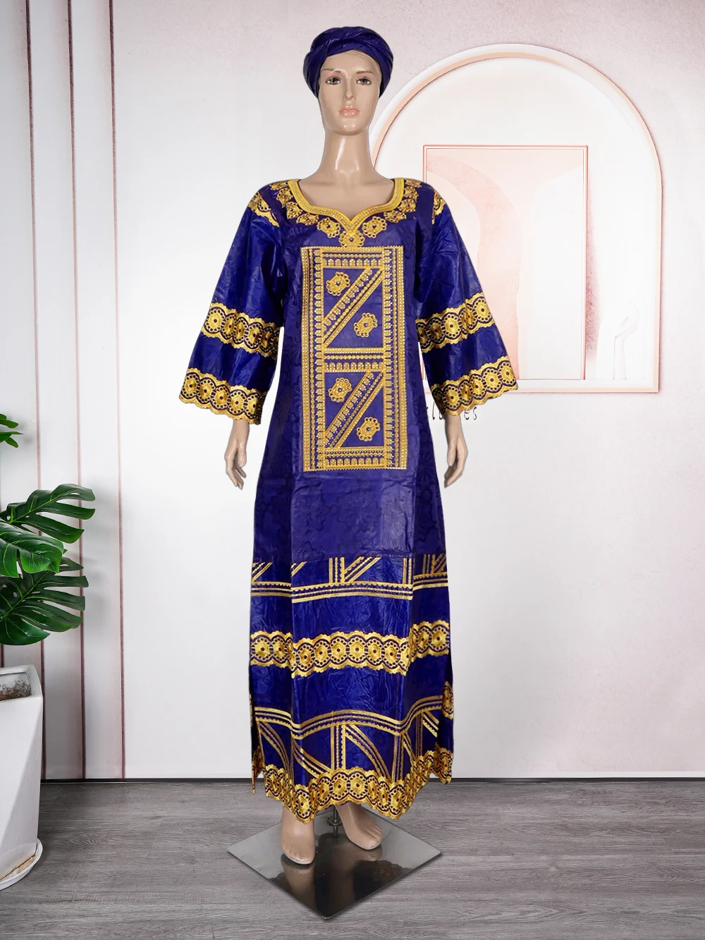 ​​​​​H&D African Clothes For Women Tradition Dress Embroidery  Bazin Wedding Party Dress Ankara Robes Trads African Clothes