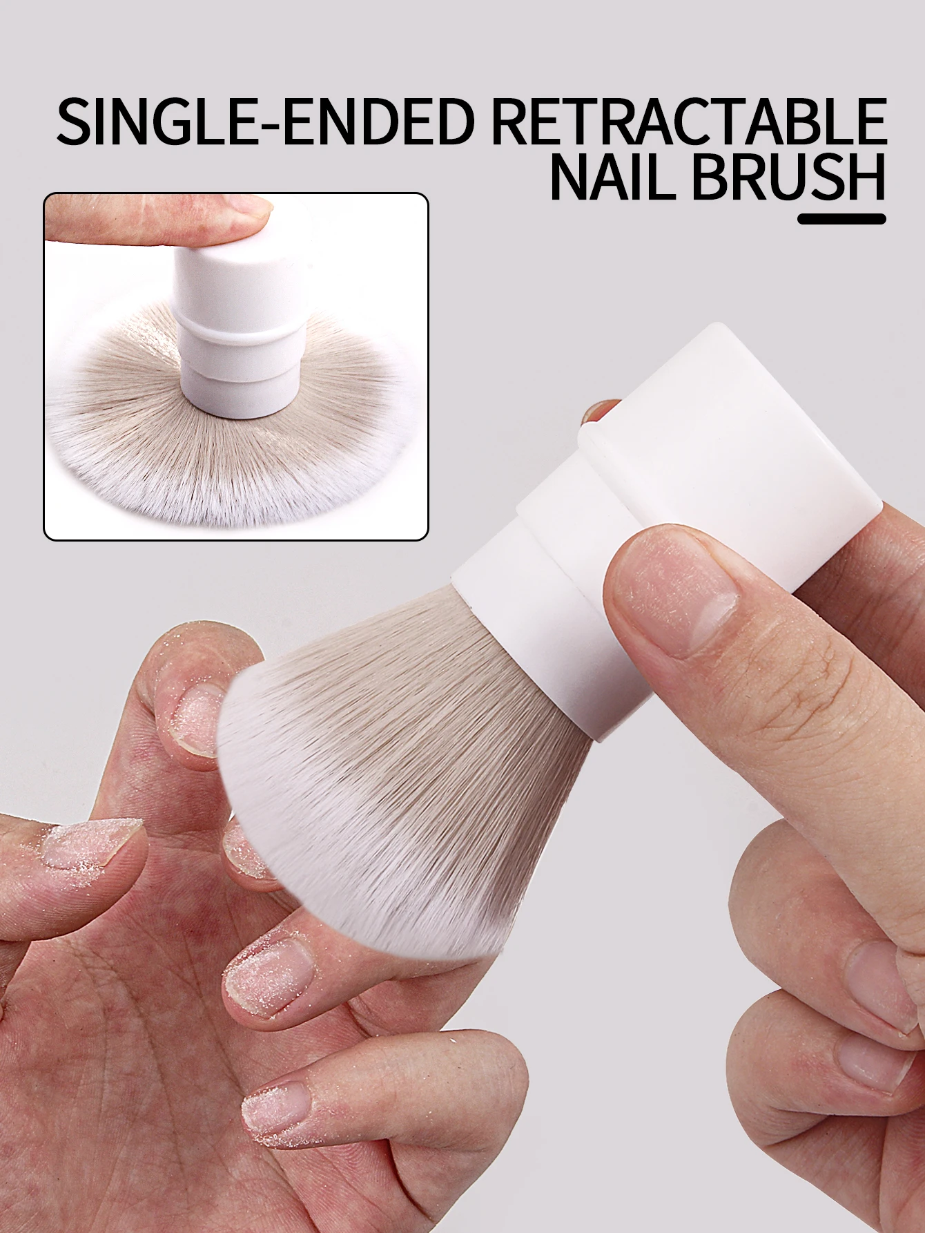 

1PC Whit Professionals Nails Art Mushroom Brush Round Paint Gel Dust Cleaning Make Up Brush Manicure Accessories equipment Tools