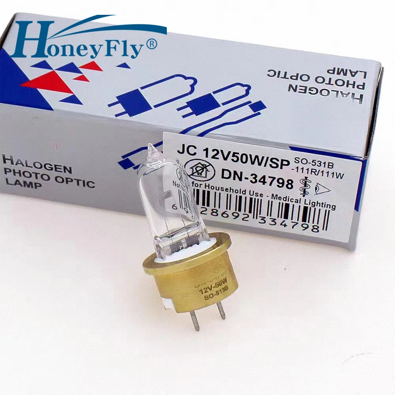 

HoneyFly Microscope Halogen Lamp Bulb 12V 50W G6.35 3400K Medical Treatment Light for SO-531B JC12V50W/SP Scan Optics SO-111R