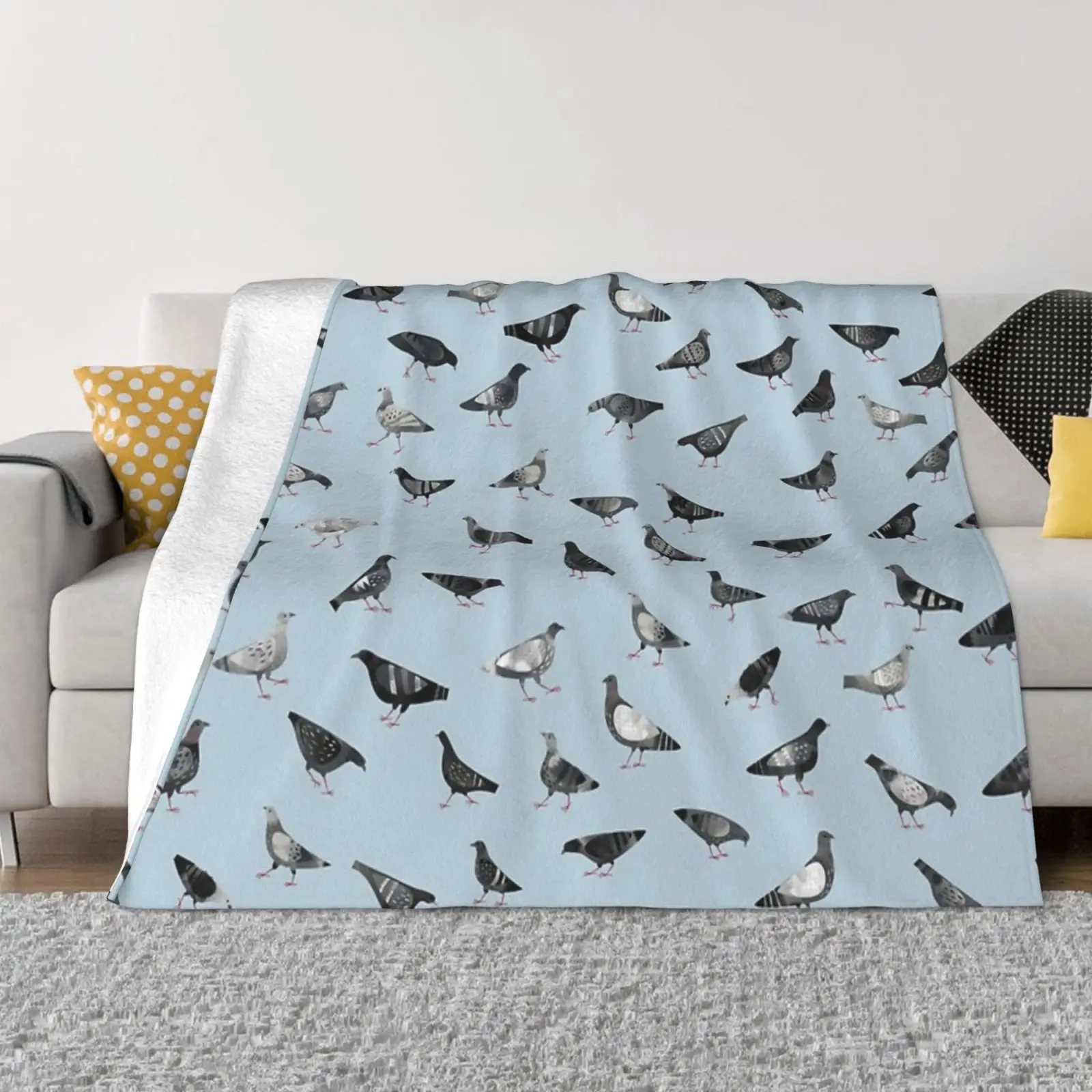 Pigeons Doing Pigeon Things Bedspreads For Bed Throw Blanket Vintage Prevent Allergy Beach For Kids