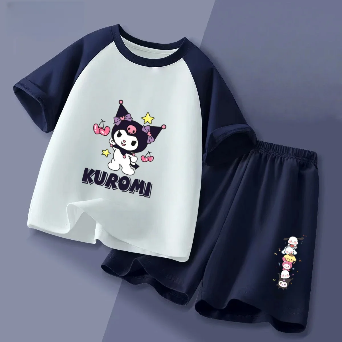 

Summer Baby Girls Clothes Set Kid Girl Cartoon Printed Short Sleeve T-Shirts Top And Shorts 2 Piece Suit Children Tracksuits