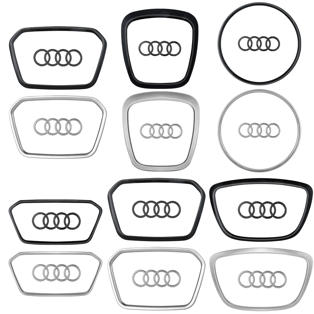 تصفيف السيارة عجلة القيادة مركز شعار غطاء استبدال أودي A3 A4 A5 A7 A4L A6L A8L Q5L Q3 Q5 Q7 Q8 #5