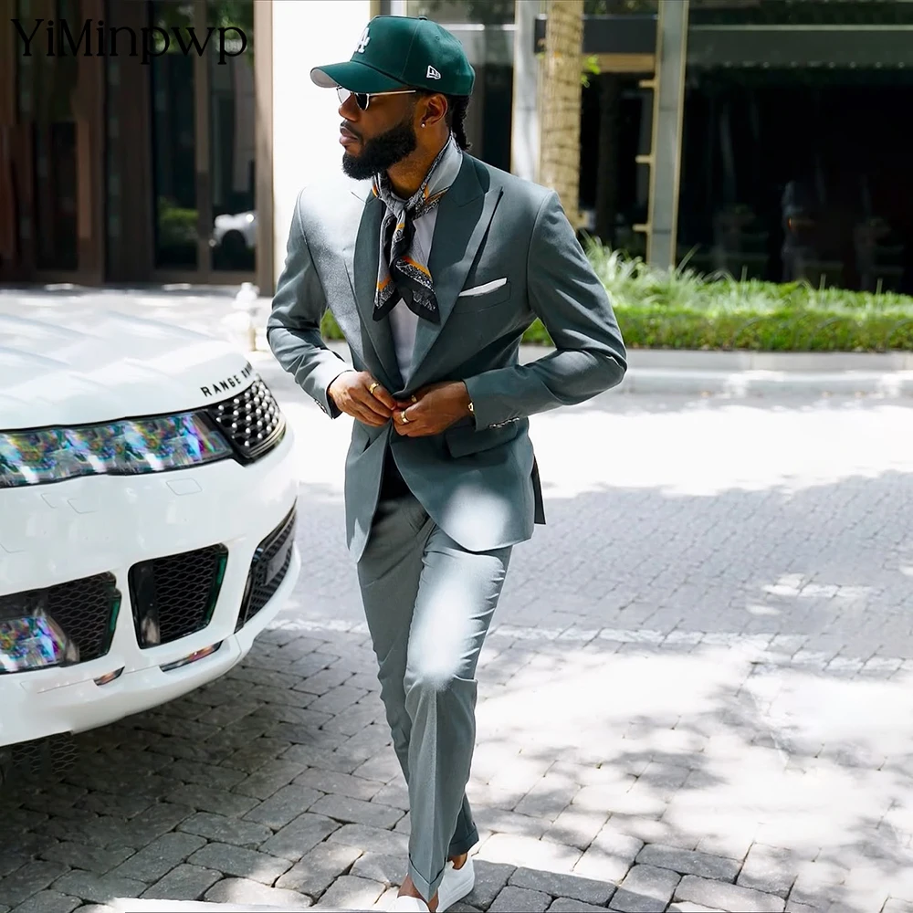

YiMinpwp 2025 New Green Men's suit for wedding 2 Pieces Formal Business Prom Suits For Men Wedding Suit Celebrity Style Suits