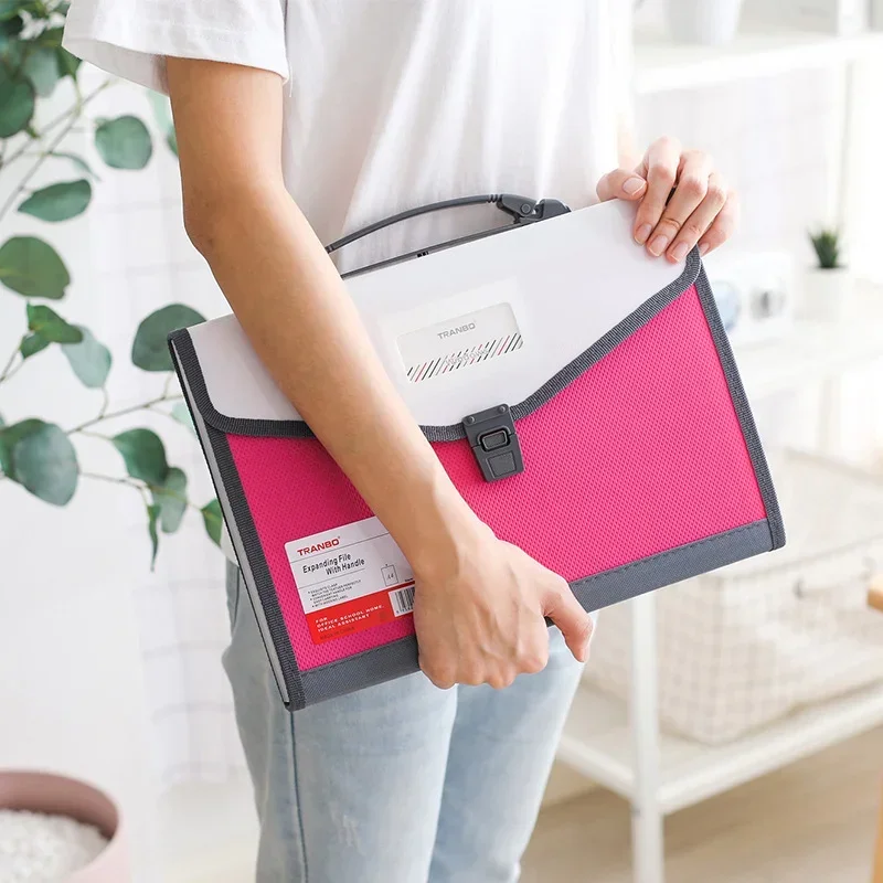 A4 Expanding Wallet File Folder Paper Document Storage Organ Bag Holder Office School Organizer Case with Large Capacity and 13