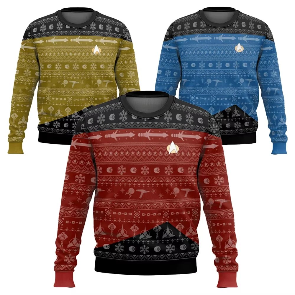 

ST 1987 Captain Picard Ugly Christmas Sweaters Funny Holiday Party Pullover Plus Size Sweater for Men Xmas Gift 2026