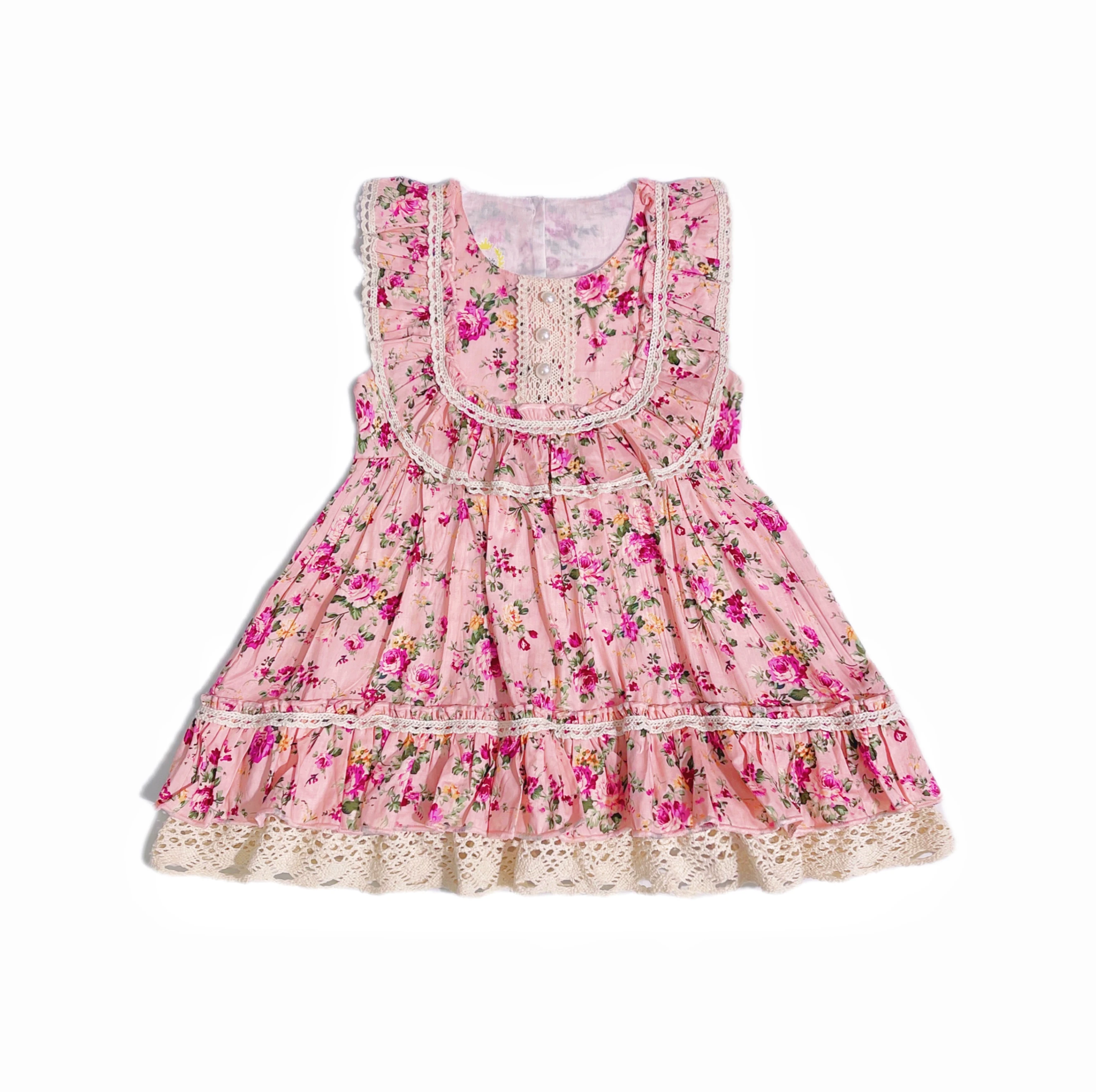 

Lioraitiin 0-24M Newborn Infant Baby Girl Summer Bodysuit Off Shoulder Lace Floral Printed dress