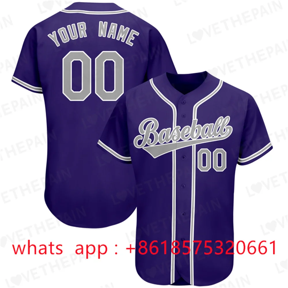 Custom Sports Fan Baseball Jersey Make Your Own Shirt Print Design Team Name/Number Softball Sport Shirt Training Uniform Men's