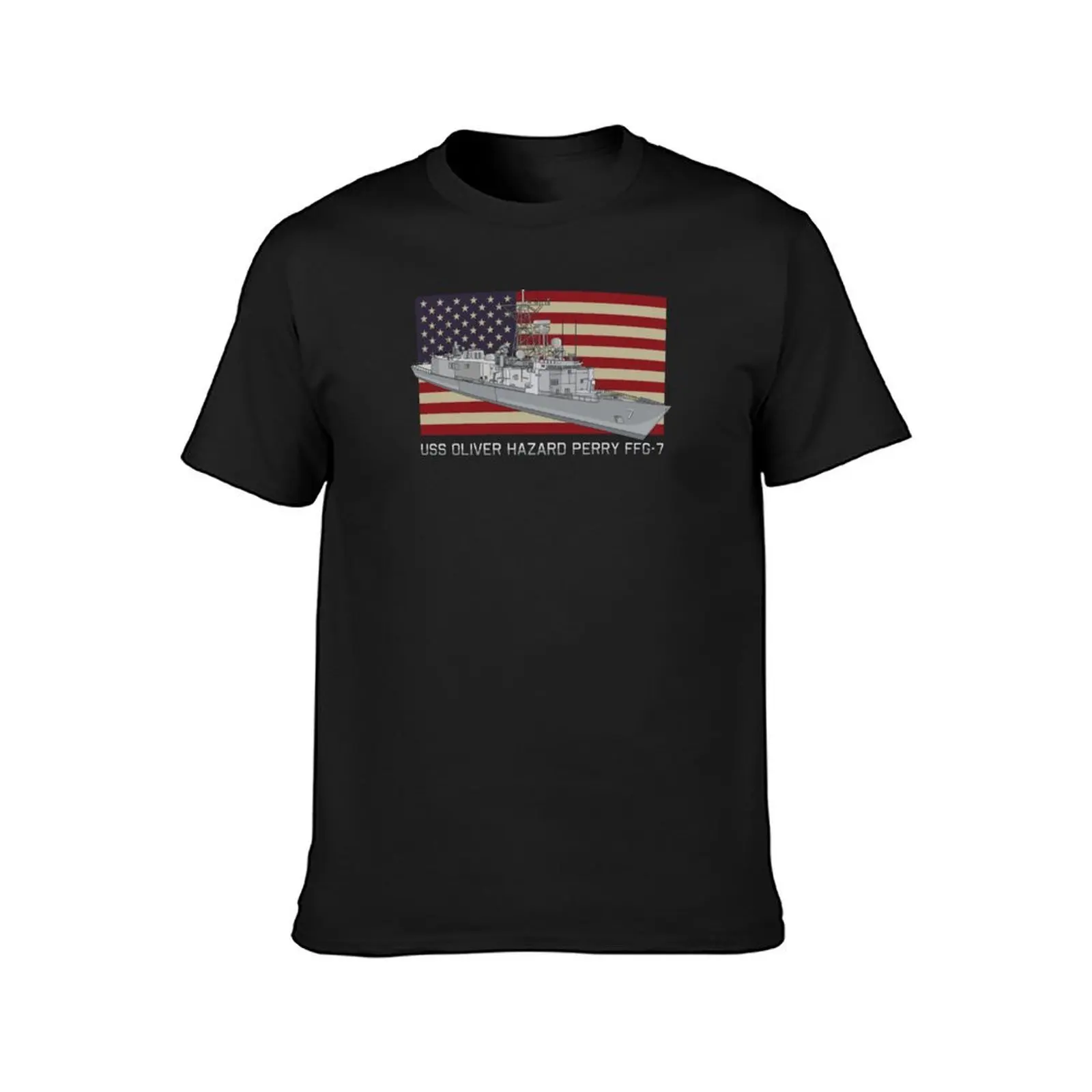 USS Oliver Hazard Perry FFG-7 Ship Diagram USA American Flag Diagram Gift T-Shirt animal prinfor boys mens clothing