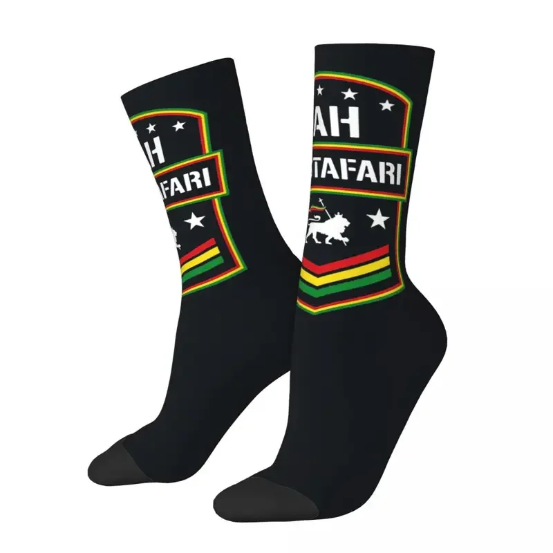 Y2K Jah Rastafari Of Judah Classic Star Rasta Flag Lion Kawaii Hiking Cartoon Pattern Socks