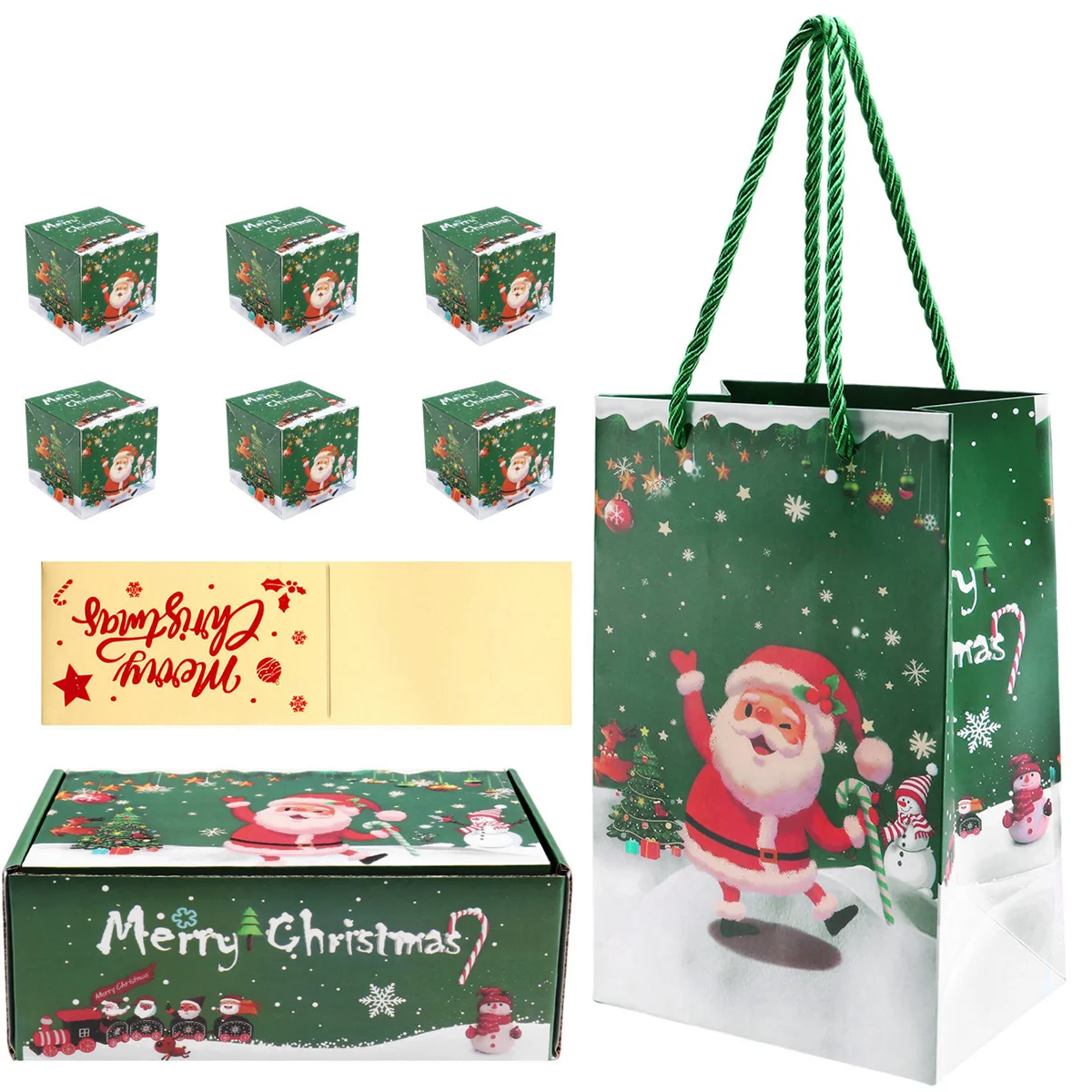 A40T Christmas Money Box Set Gift Box Explosion for Money Christmas Money Box for Cash Present Pull (Green 6pcs)