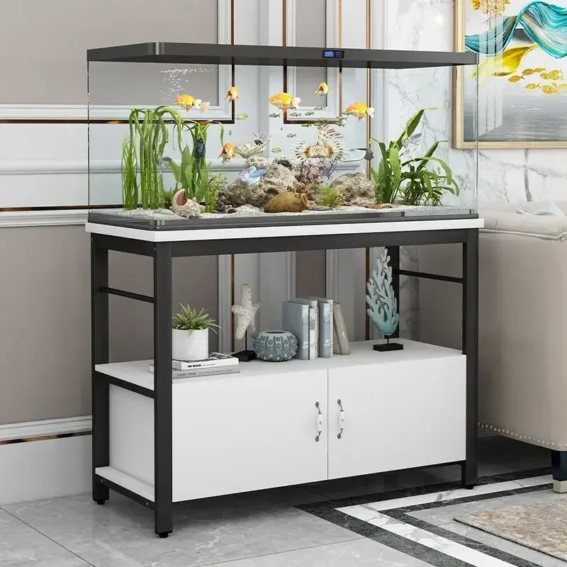 Aquarium Base Cabinet Household Easy-Shelf Metal Living Room  Small  Outdoor Simplicity Economical and Beautiful