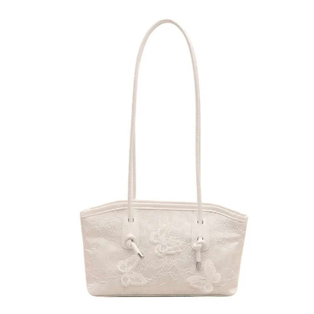 

Fashion Y2k Butterfly Tote Bag Korean Style Large Capacity Shoulder Bag Embroidery Commute Pu Leather Handbag Women