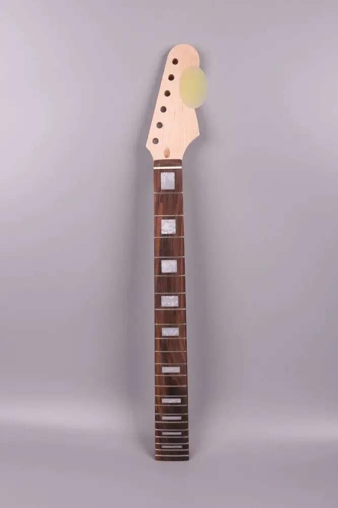

Yinfente Replacement Guitar Neck Maple 22 Fret 24.75 Inch Rosewood Fretboard Block Inlay with Back Strip Bolt on Heel DIY