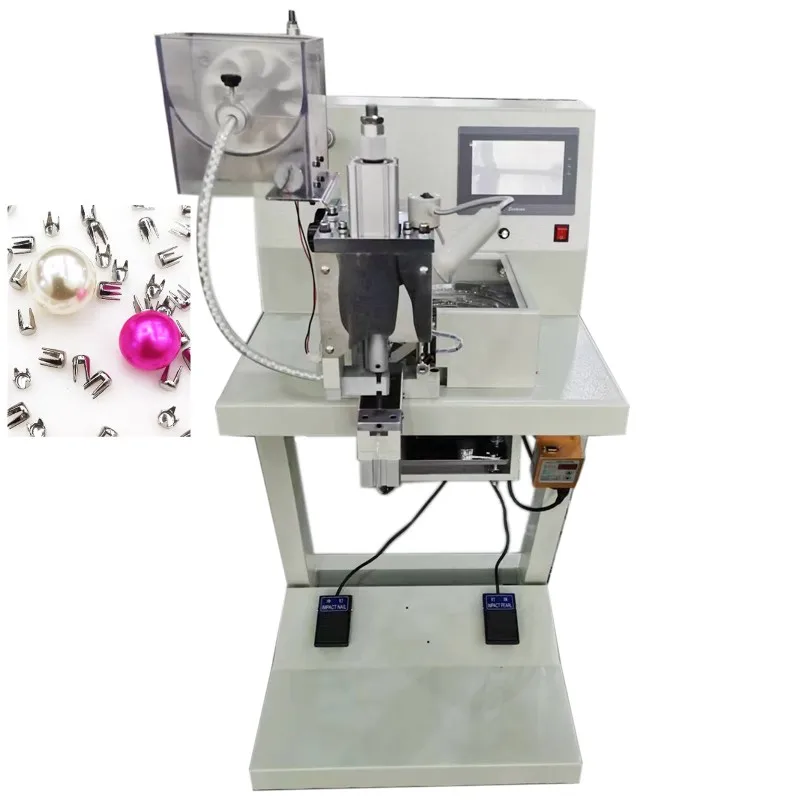 Automatic Computerized Double Head Beads Attachment Pearl Fix Beading Setting Machine Nail Beads Attaching Fixing Machine