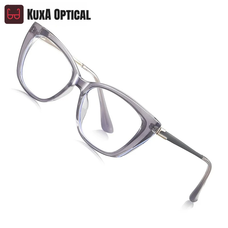 

KUXA Simple Classic Butterfly Myopia Frame Clear Design Anti-Blue Light Reading Glasses Women Customizable Prescription LS227