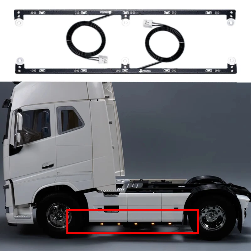 

Light Hole Design Original Simulation Side Skirt Light for 1/14 Tamiya RC Truck Trailer Tipper Volvo FH16XL 750 4X2 56375 LED