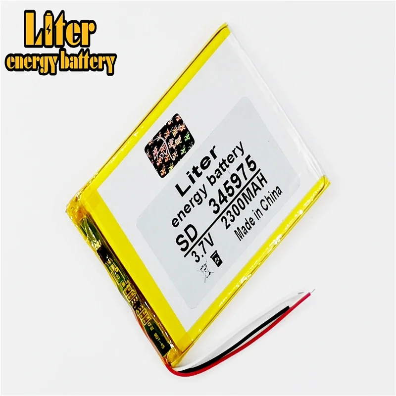 3 line 345975 3.7V 2300MAH Rechargeable li Polymer Battery For GPS DVR E-Book Tablet PC Power Bank Wexler Book E6005 356075