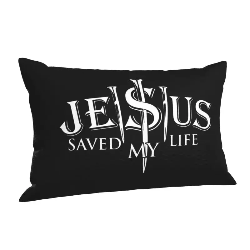 Custom Jesus Saved My Life Pillow Case 60cmx40cm Christ Religion Christian Faith Modern Cushion Cover Soft Pillowcase