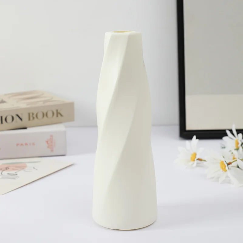 Nordic Style Plastic Vase  Home Desktop Decoration Modern Simple Creative Anti Fall Floral Arrangement Hydroponic Dry Flower