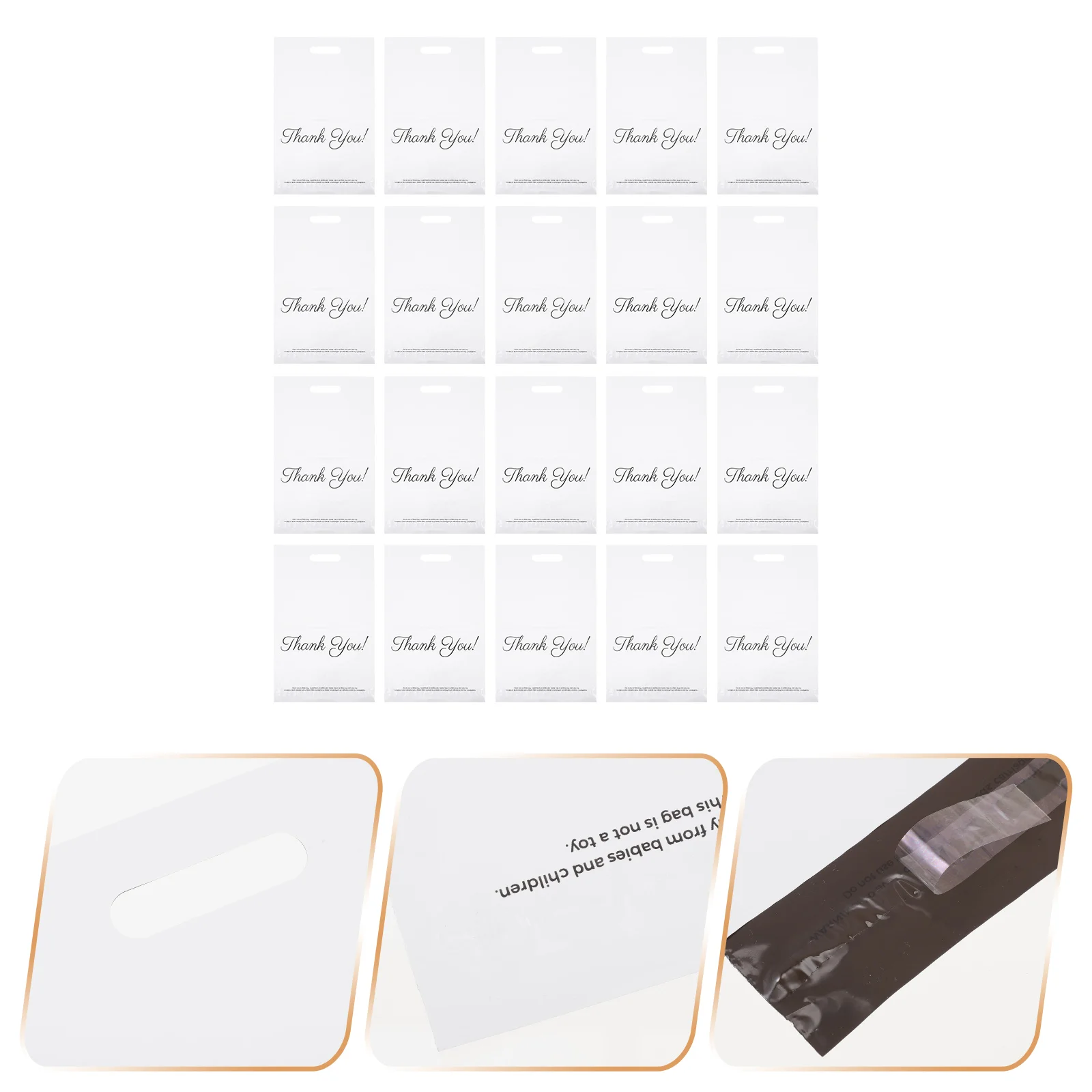 20 Pcs Courier Bag Thicken Shipping Envelope Portable Mailing Packing Pouch Clothing Bags Garment Boutique