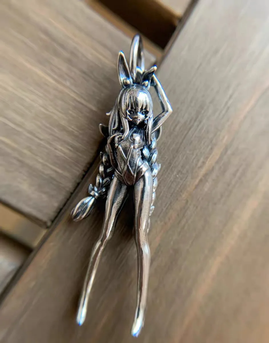 Original Retro Cartoon Rabbit Cute Girl Necklace Rapunzel Beautiful Girl Pendant Sweater Chain Friend Gift