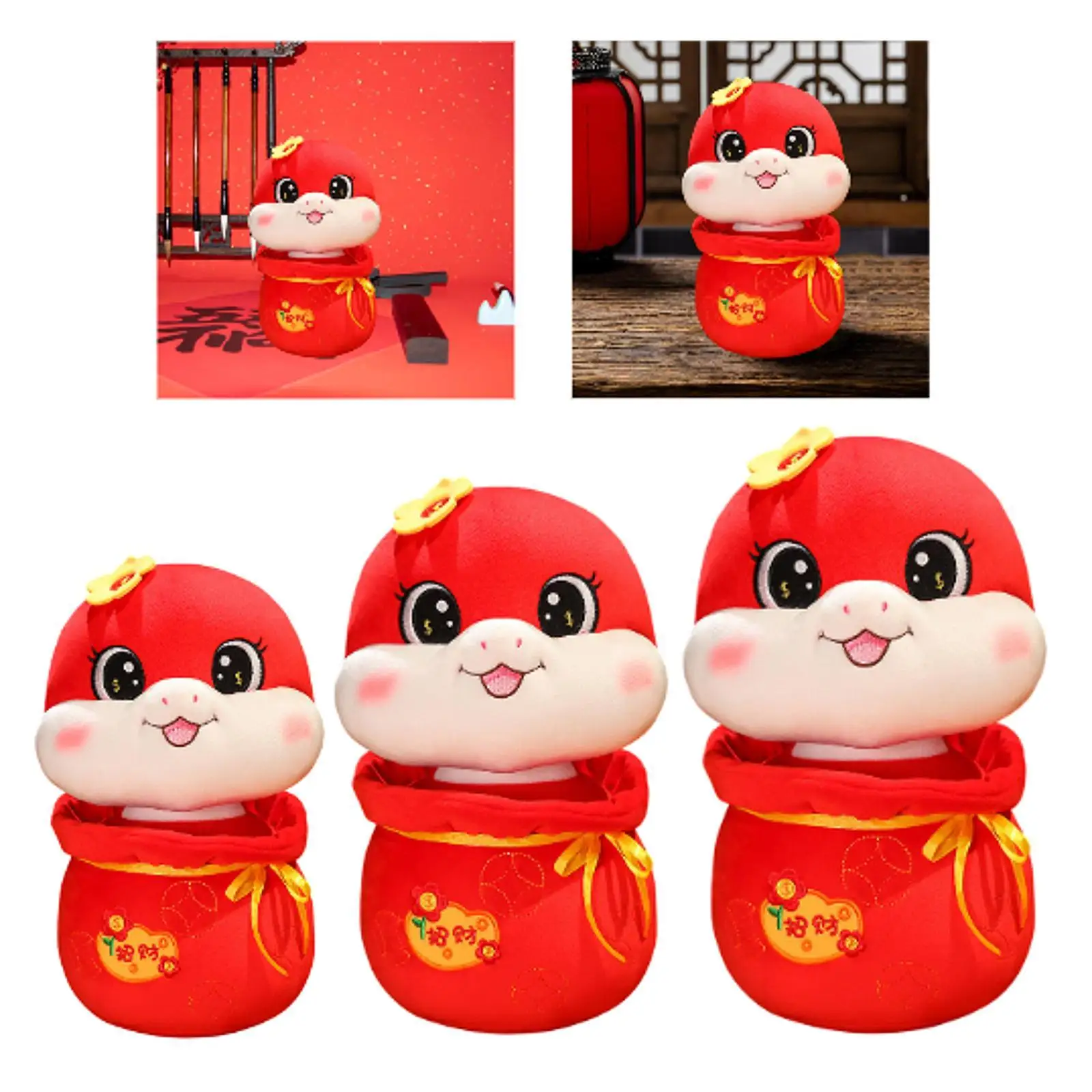 2025 Chinese New Year Snake Plush Doll Snake Figure Mascot Animal Doll for Chinese New Year Festivals Home Gatherings Parties