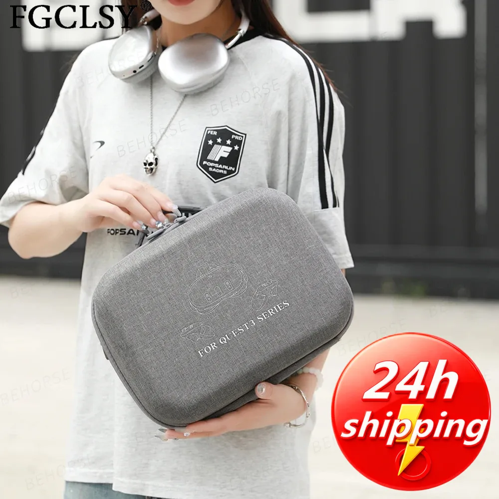

FGCLSY VR Shoulder Bag Storage Bag Hard Shell Bag Travel Carrying Box For Meta Quest 3S/Quest 3 VR Accessories