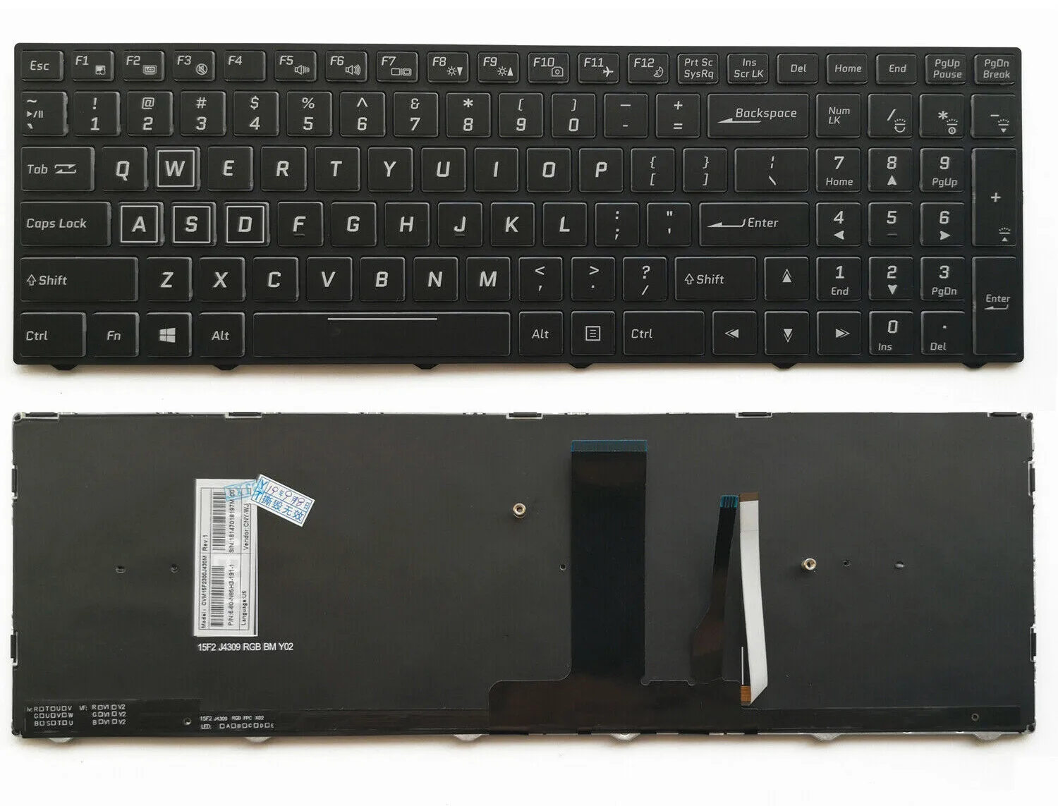 New for Clevo N855EJ1 N850EK1 N855EK1 N857EJ1 N857EK1 Laptop US Backlit Keyboard
