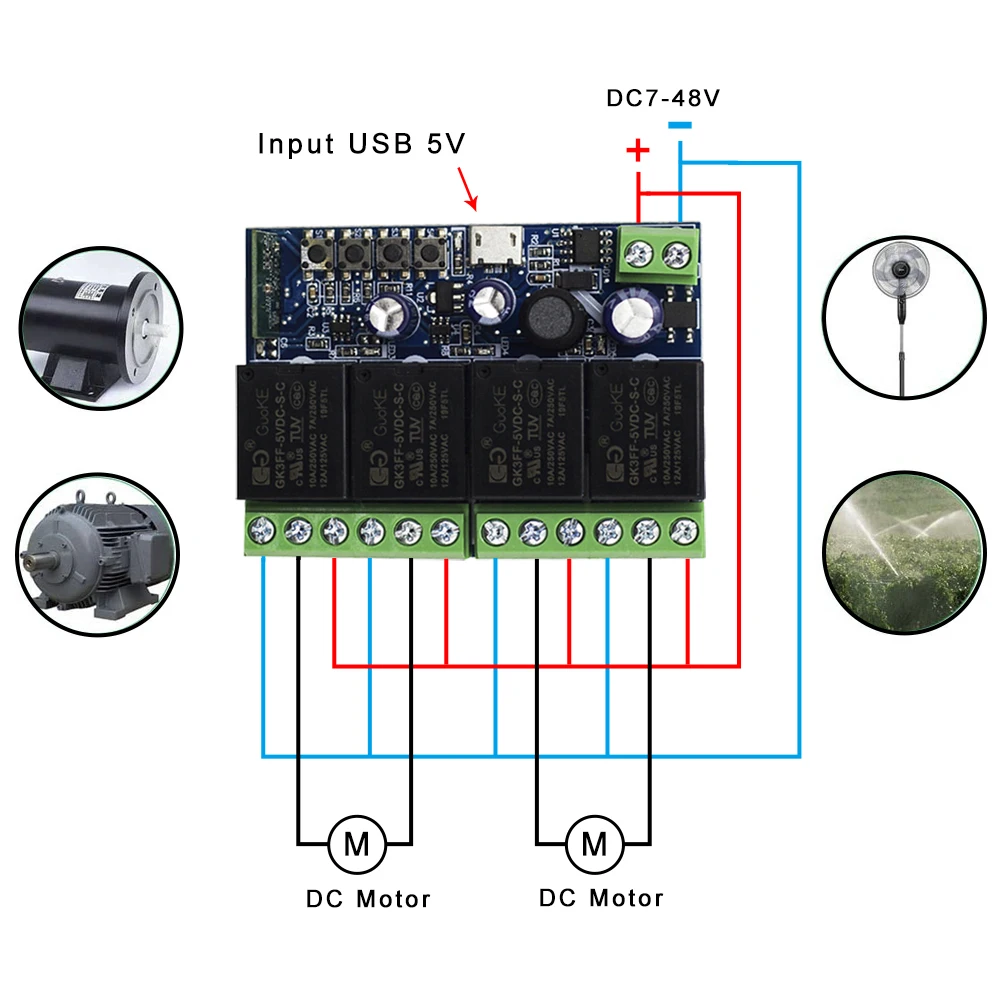 5/10pcs EWelink Smart Switch Wifi RF DC 5V 12V 24V 48V 4 CH ricevitore relè controllo della luce per Smart Home funziona con Alexa/Google