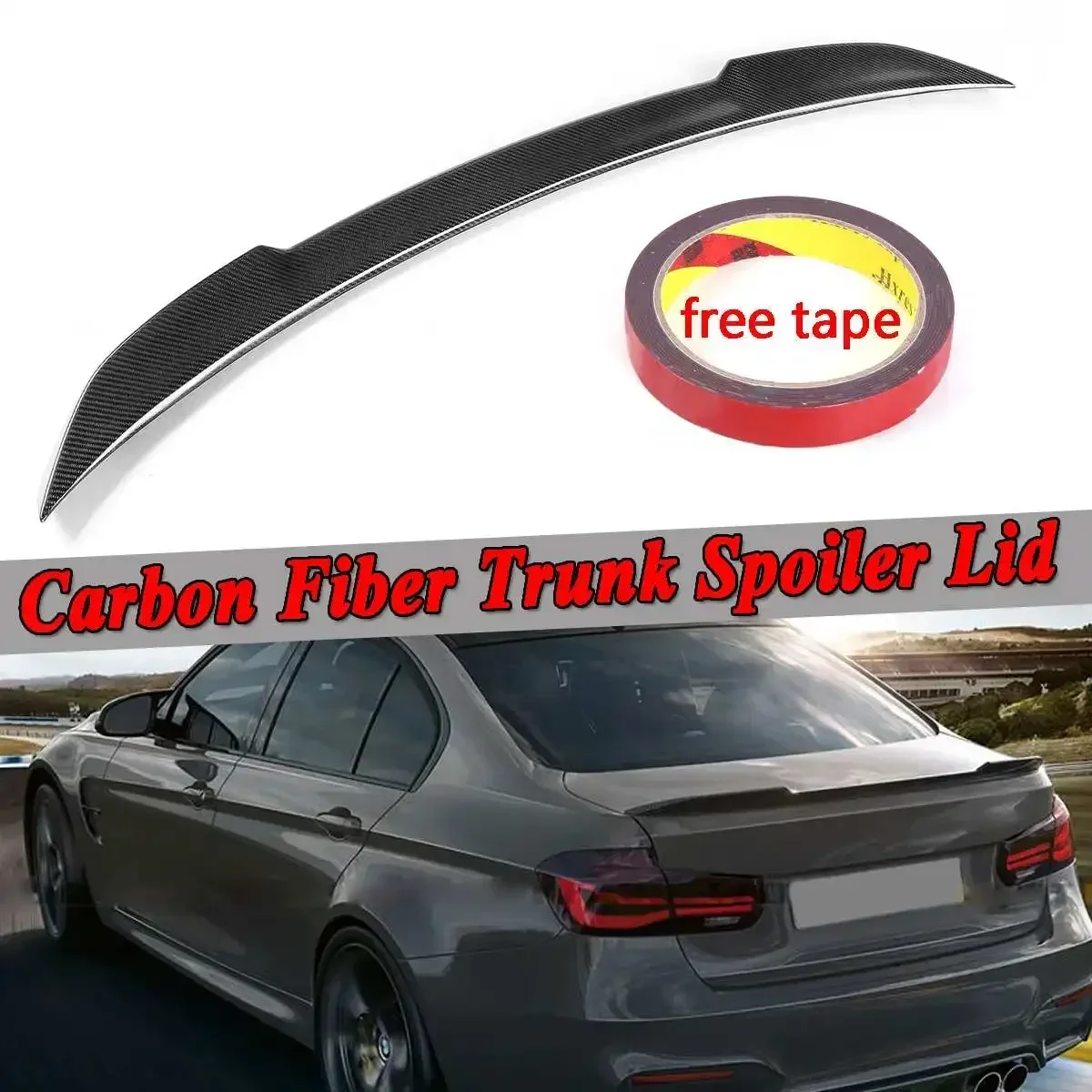 

Real Carbon Fiber Car Rear Trunk Boot Lip Spoiler Wing Extension For BMW F80 M3 2015-2018 F30 330i 340i 2013-2018 Wing Spoiler