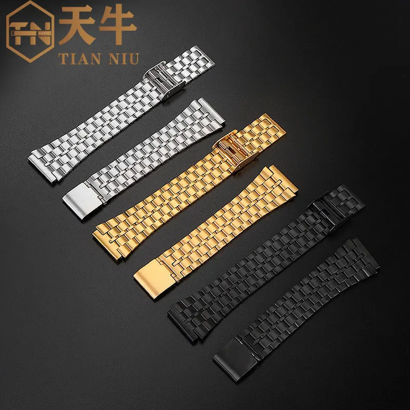 18mm stainless steel watchband For Casio A158 A159 A168 A169 AE1200/1300 AQ-230 LA-680 A168w/A158W AEQ-110 series Strap bracelet