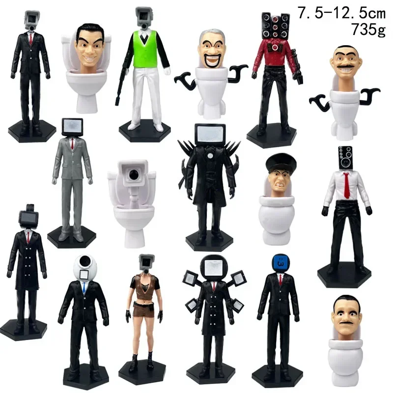 Skibidi Toilet Man Camera Figure TV Speaker Man Model Cameraman Action Figures Decorations PVC Doll Toy Collectible