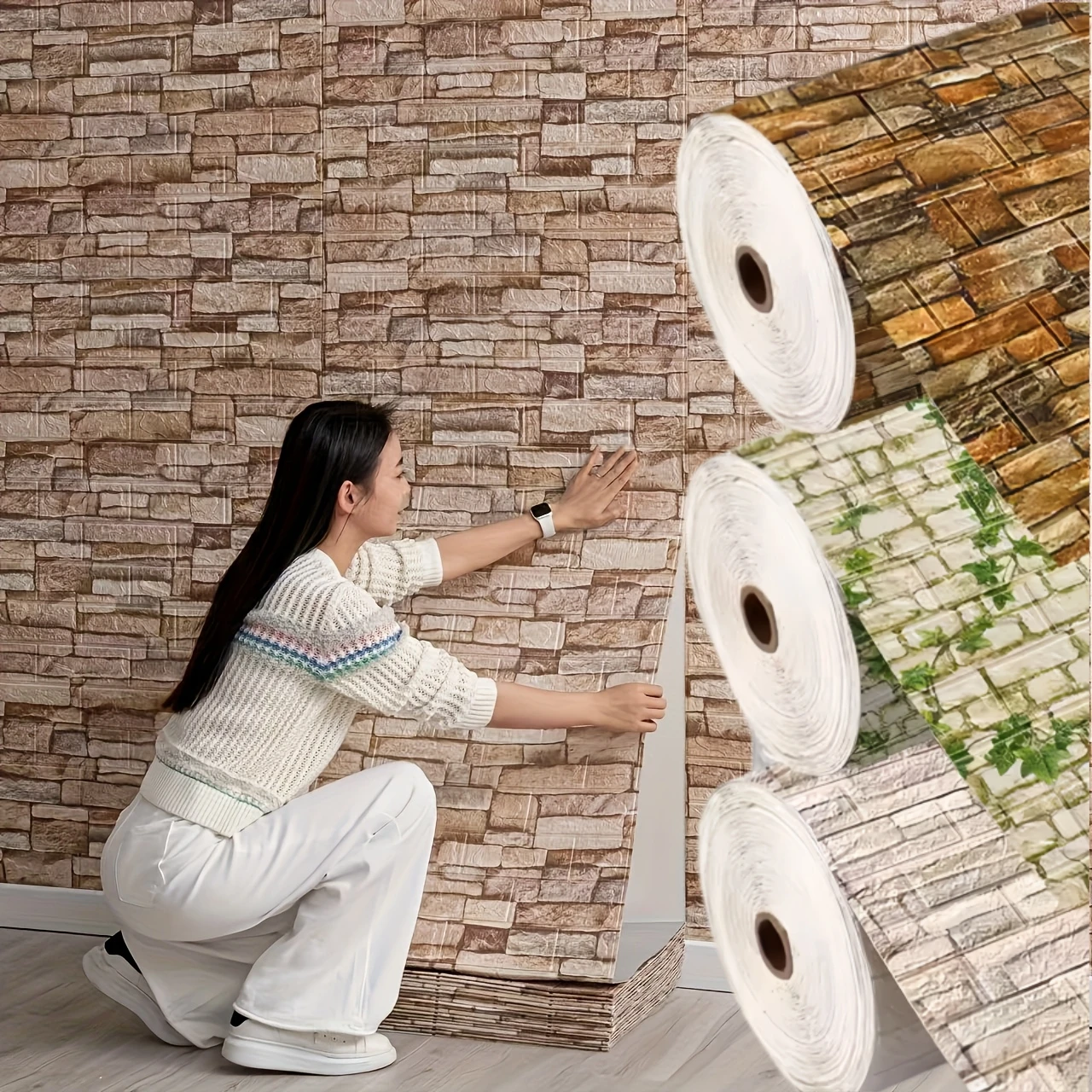 

3D водонепроницаемые наклейки-обои для стен в рулонах, декоративные обои для дома, декор для комнаты