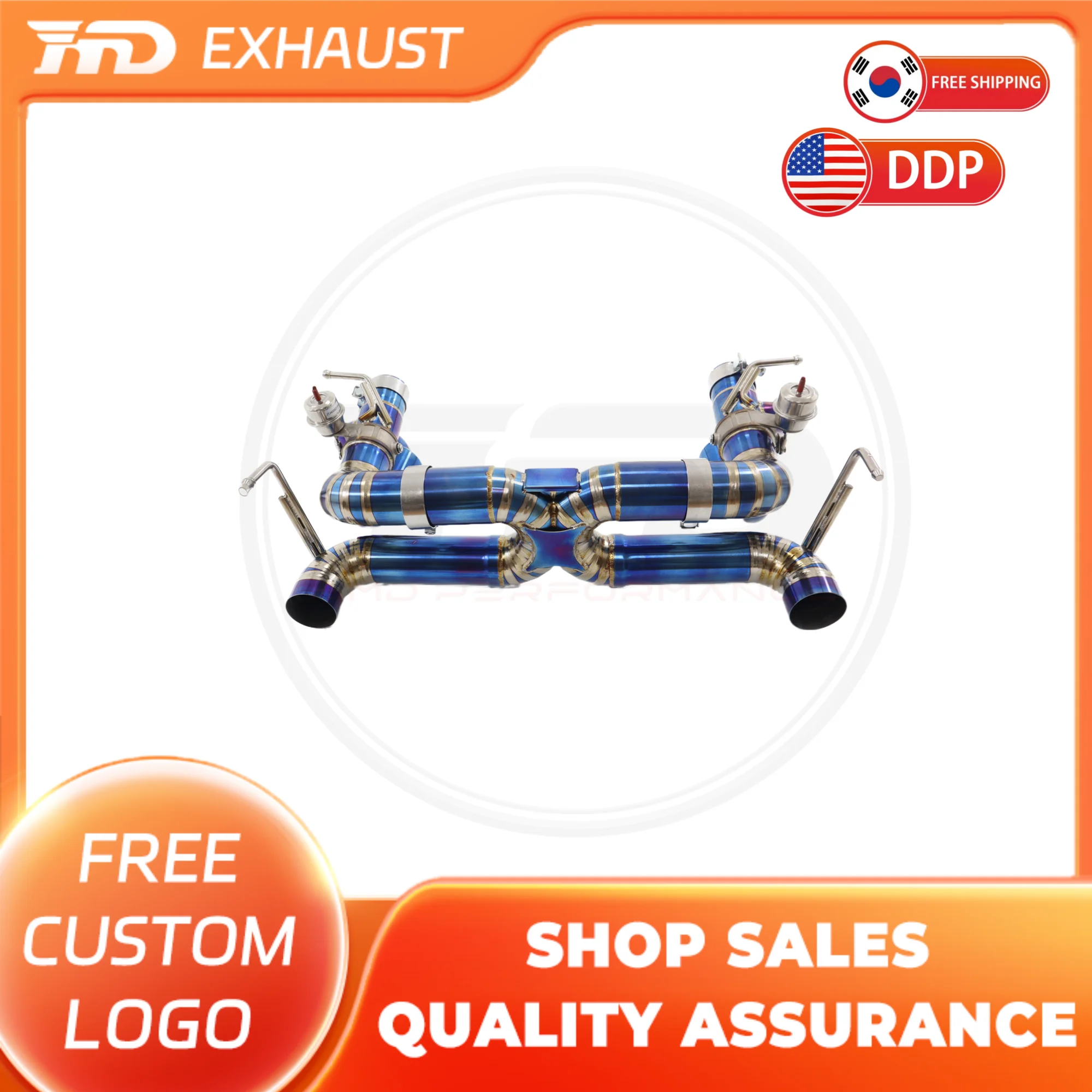 

HMD Titanium Exhaust System Performance Catback for Ferrari 488 GTB Pista Spider 3.9T Muffler With Valve