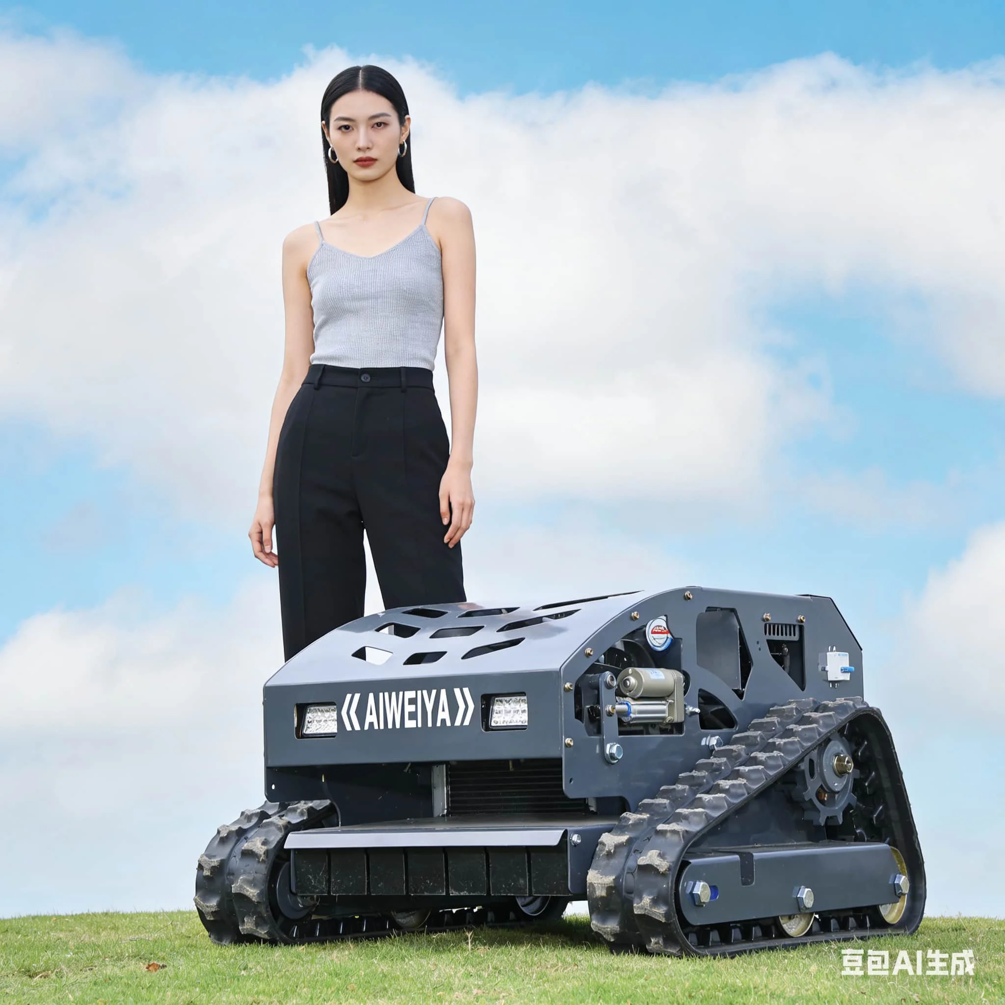 

Customized Lawn Mower Tracked Petrol Engine with Remote Control for Agriculture and Household Mini Mower for Sale