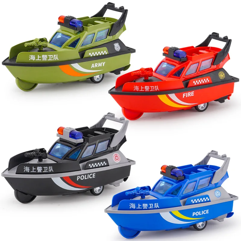 Children's Inertia Boat Toy Mini Plastic Simulation Speedboat Model Toy Boat Model Inertial Boat Kids Puzzle Toys Car Boys Gifts