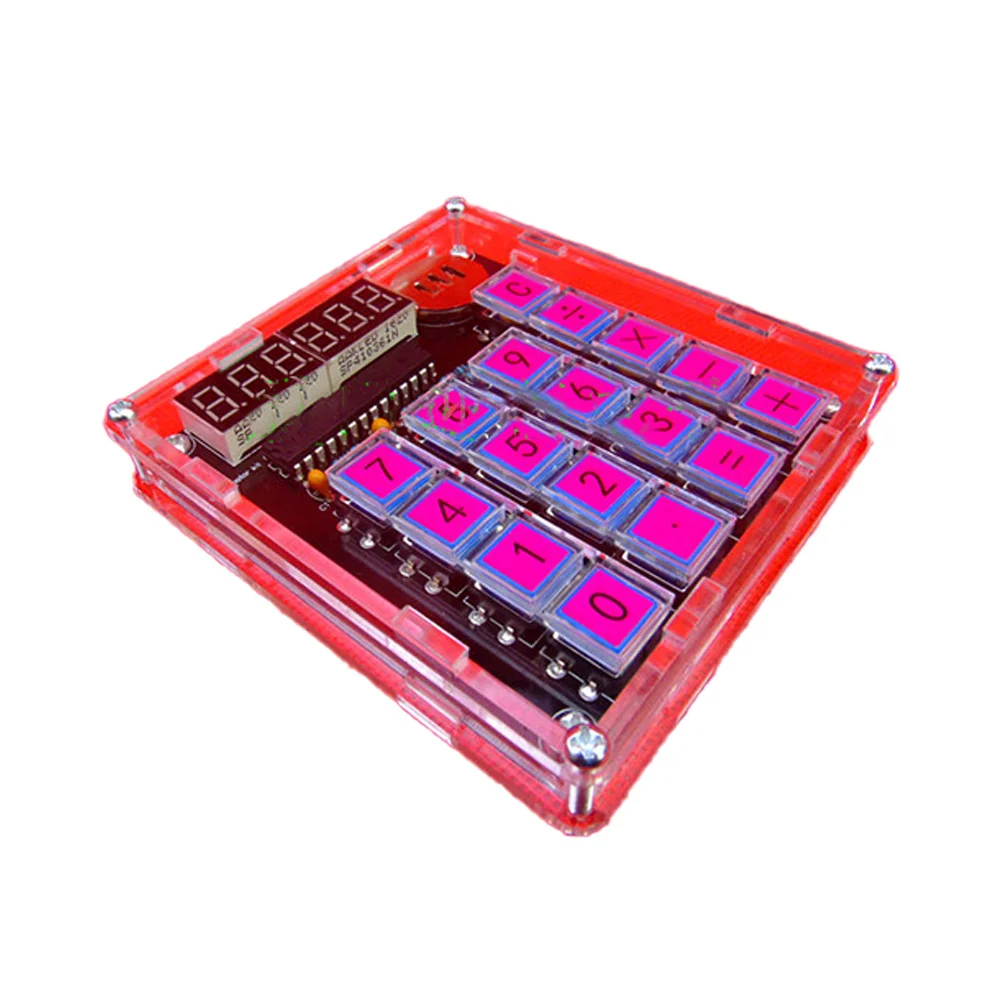 DIY MCU Calculator Kit Digital Tube Calculator With Six Bright Red 7 Segment LED Module Subtract, Multiply, Divide Function